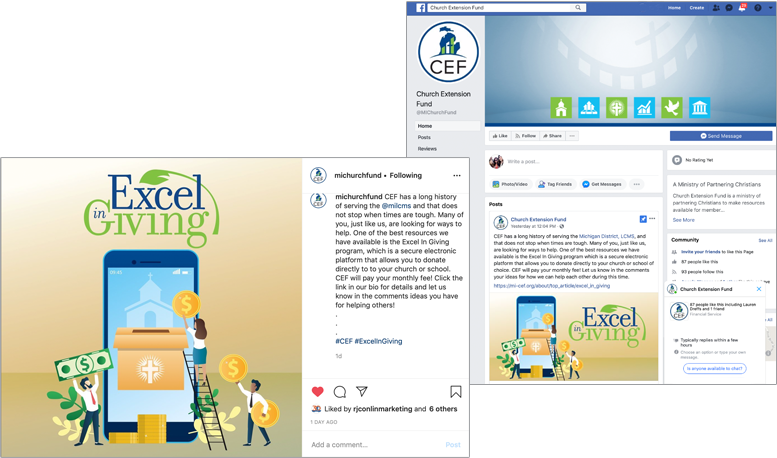 cef-social CEF instagram and facebook pages